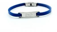 Inspirational Bracelet - Steel Blue Leather & Steel Customised.