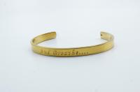 Gold Stainless Steel Cuff Bangle With Your Chosen EWE Mantra