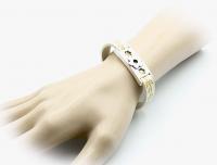 Flower Bracelet On Dandelion Stamped Leather