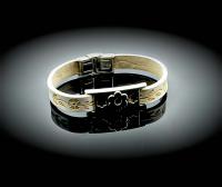 Flower Bracelet On Dandelion Stamped Leather