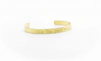 Gold Stainless Steel Cuff Bangle With Your Chosen EWE Mantra