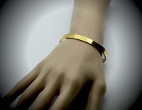 Gold Stainless Steel Cuff Bangle With Your Chosen EWE Mantra