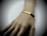 Gold Stainless Steel Cuff Bangle  With Your Chosen EWE Mantra