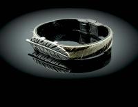 Feather Leather Bracelet - Hair On Zebra Design