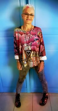 Heart Statement Long Necklace - Abstract Design