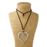 Heart Statement Long Necklace - Abstract Design