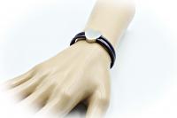 Neon Violet Leather Heart Bracelet