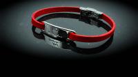 Inspirational Red Leather Bracelet - Genuine Leather Customised