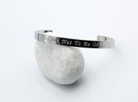 Silver Stainless Steel Cuff Bangle With Your Chosen EWE Mantra