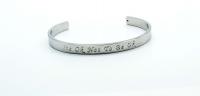 Silver Stainless Steel Cuff Bangle With Your Chosen EWE Mantra