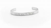 Silver Stainless Steel Cuff Bangle With Your Chosen EWE Mantra