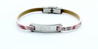 Inspirational Bracelet - Spring Flower Leather & Steel Customised.