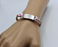Inspirational Bracelet - Spring Flower Leather & Steel Customised.