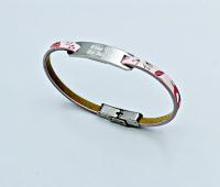 Inspirational Bracelet - Spring Flower Leather & Steel Customised.