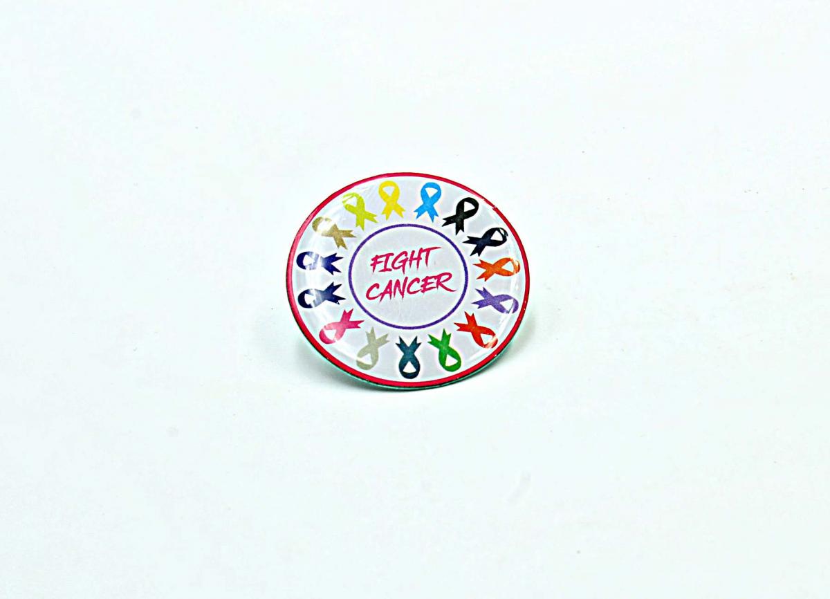 Cancer Awareness Pin Badge Stainless Steel