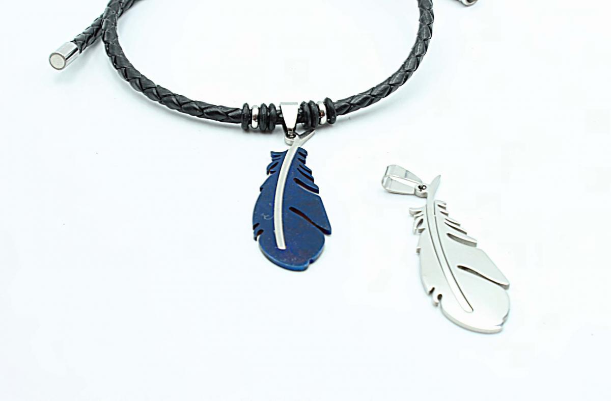 Feather Leather Choker