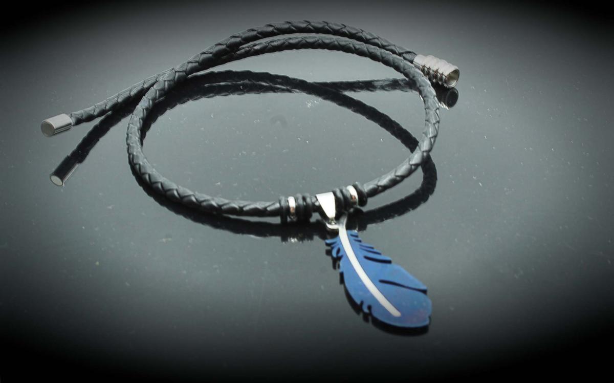 Feather Leather Choker