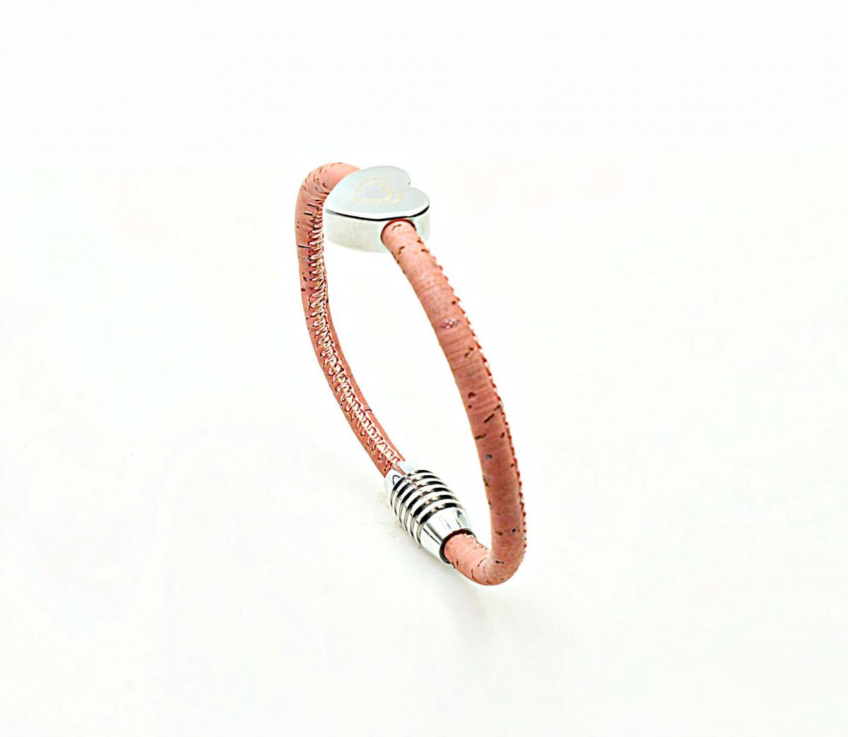 Heart On Heart Cork Leather Custom Bracelet
