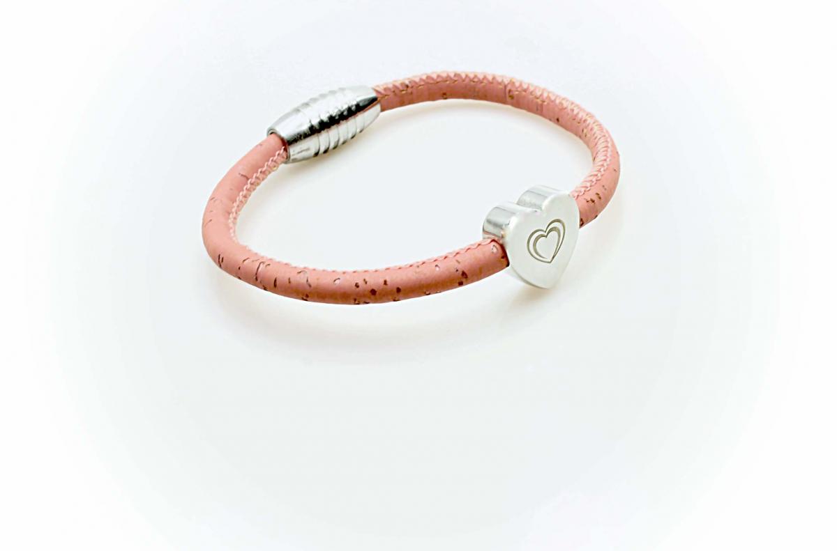Heart On Heart Cork Leather Custom Bracelet