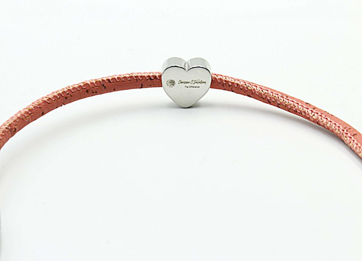 Heart On Heart Cork Leather Custom Bracelet