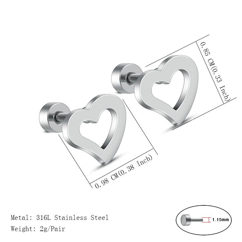 Heart Earrings in Stainless Steel
