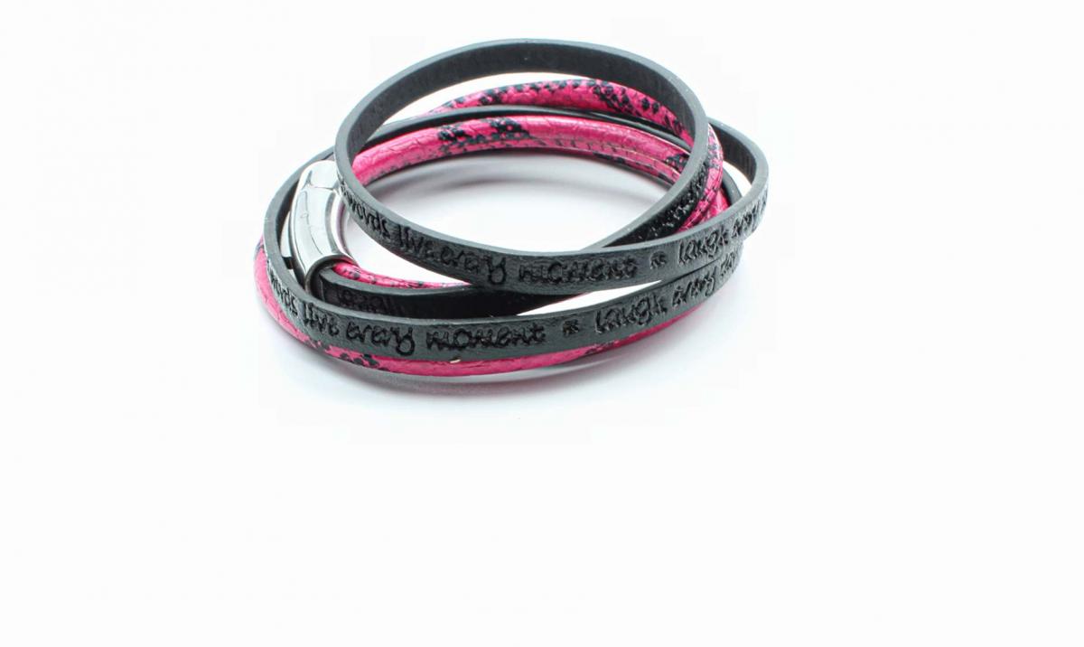 Wrap Around Double Layer Snakeskin Inspirational Bracelet