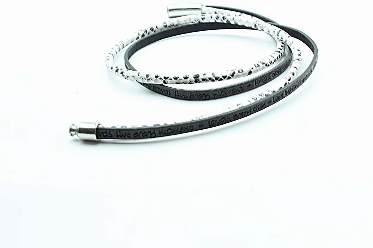 Wrap Around Double Layer Snakeskin Inspirational Bracelet