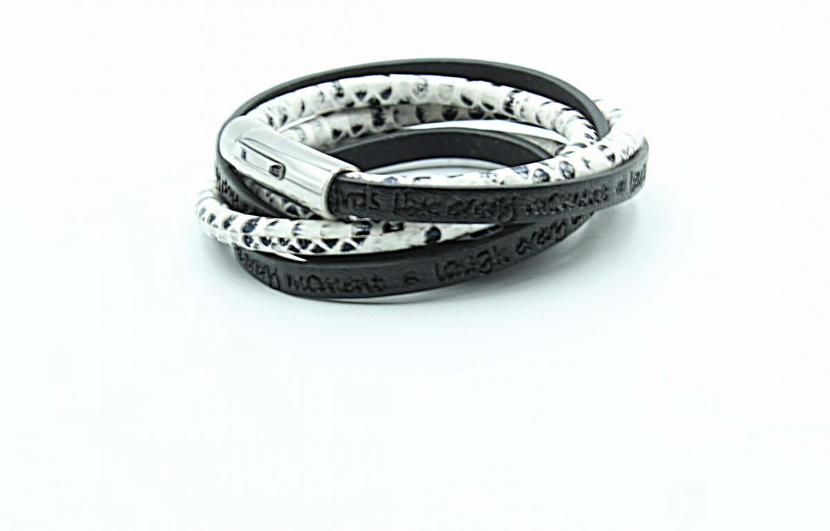 Wrap Around Double Layer Snakeskin Inspirational Bracelet