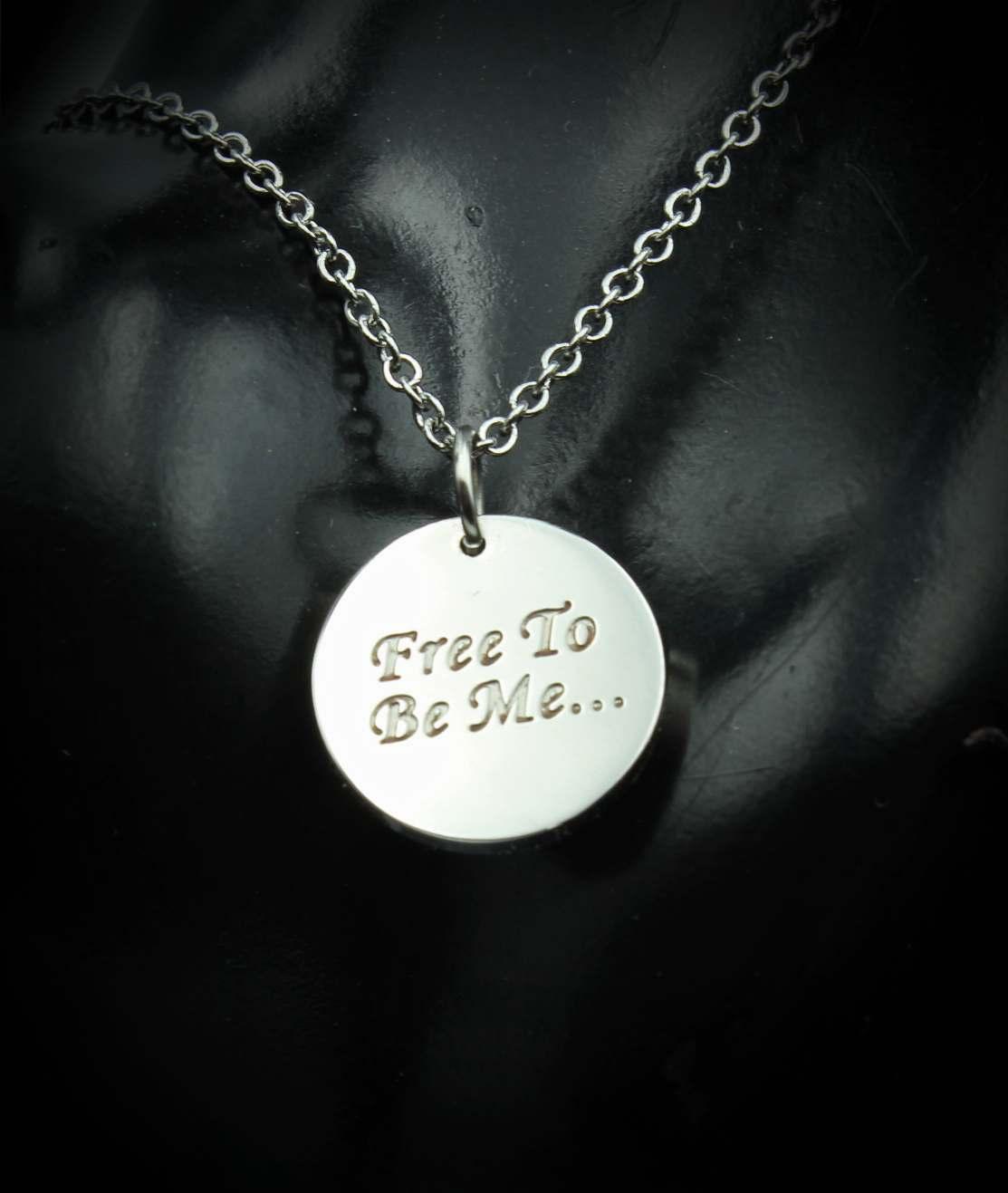 Inspirational Round Tag Mantra Necklace