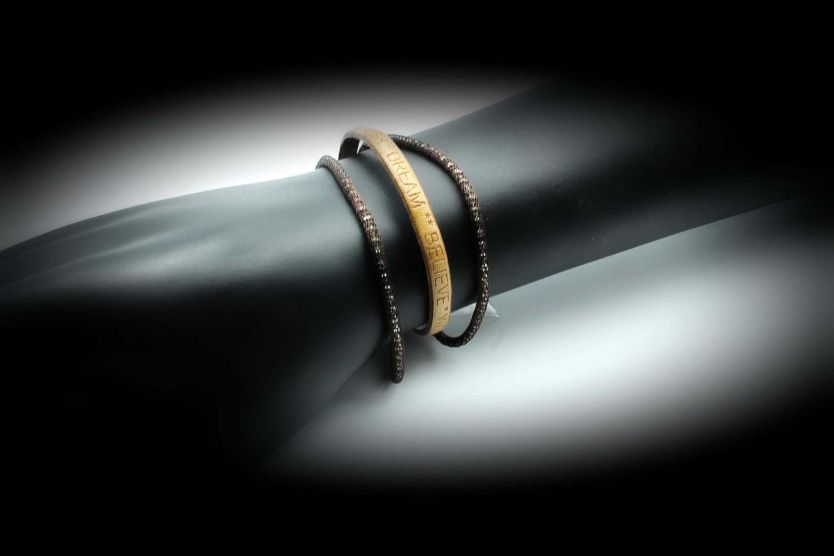 Inspirational Mantra Bracelet Triple Layer "Wish Dream Believe"